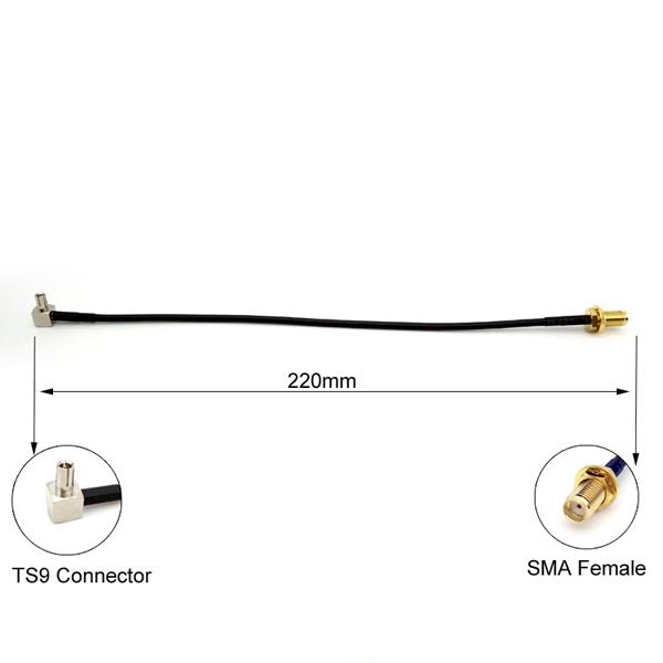 Cavo Coassiale RG316 15cm: MMCX Maschio Angolo Retto A RP-SMA Femmina - American Coaxial Industry - Foto 2