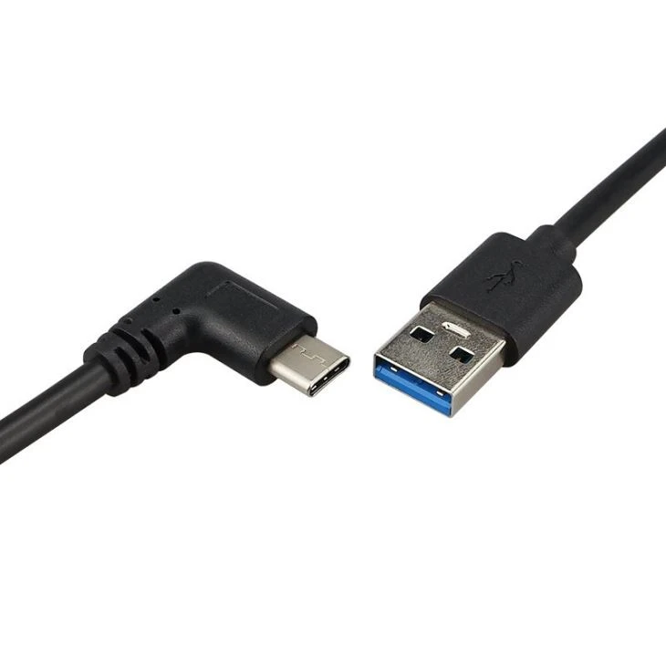 USB 3.0 A to 90 degree USB3.1 Type C Data Charge Cable