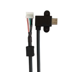 Cavo di intestazione da USB 2.0 Micro B a 5 pin a 90 gradi con fori